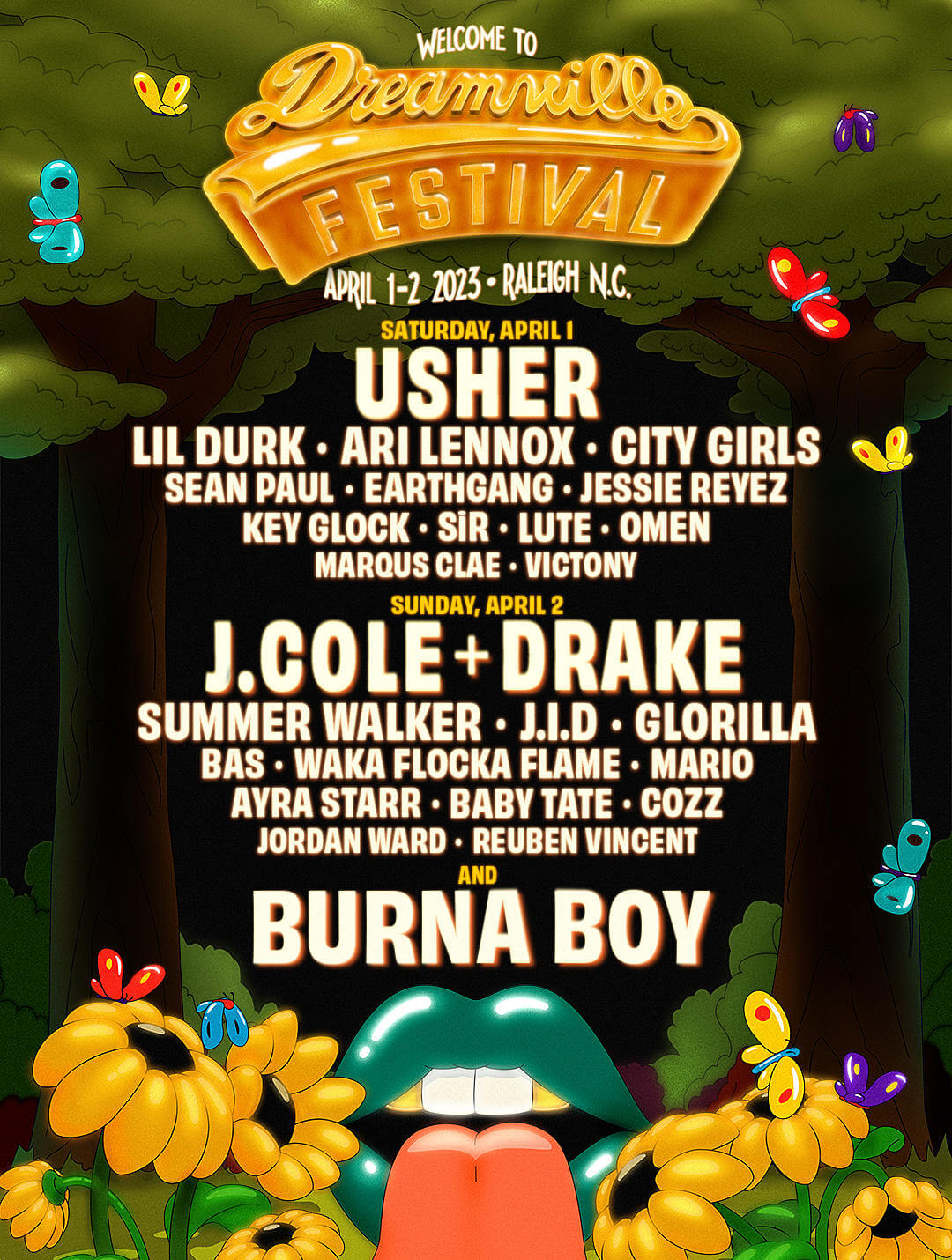 J. Cole and Drake Dreamville Festival 2023 Libeup and Schedule